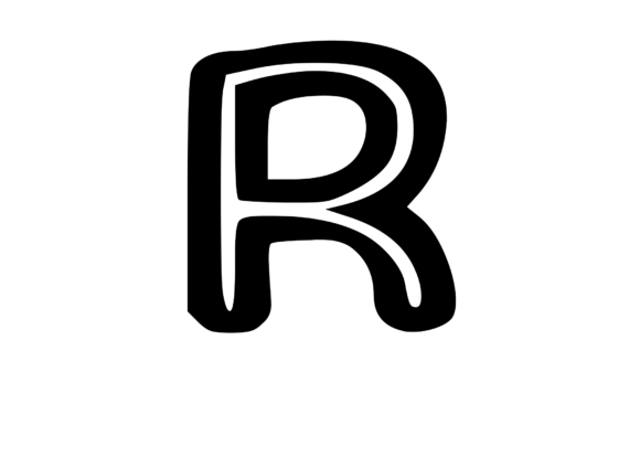 Bold Outlined Comic Mono Letter R Review